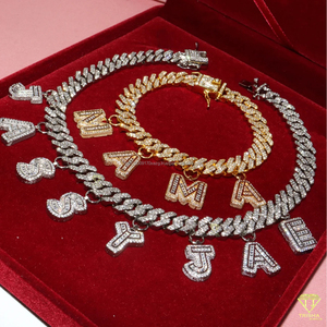 Collar con Colgante de Letra Inicial Personalizada, Diamantes Cultivados en Laboratorio, Cadena Cubana, Joyería Hip Hop, Regalo - Product Image 4