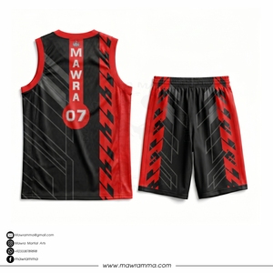 Uniforme de Baloncesto Sublimado Mawra Martial Arts, Secado Rápido, Tallas Grandes, Número de Equipo Personalizado, Ropa Deportiva de Poliéster - Product Image 4