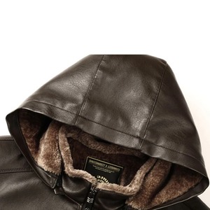 Hot Selling Men’s Premium Quality Leather <b>Jacket</b> New Fashion Design Waterproof Sheep <b>Fur</b> <b>Lined</b> Winter Outerwear <b>Jacket</b> - Product Image 5