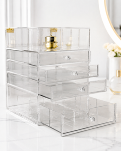 Modern Luxury Acrylic Cosmetic Cabinet Drawer Storage Solution Custom Color for Design for Shopping Malls Tidy Elegant - Product Image 1