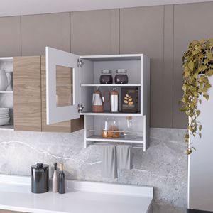 Armadietto da cucina Nolan White Spice e porta asciugamani a parete - Product Image 2