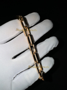 Offre Spéciale sur élégant Unique Designer 925 argent massif personnalisé pépite plaqué or Rolo lien chaîne 8.50 pouces minimaliste Bracelet cadeau - Product Image 4