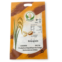 Bolsas de Embalaje de Arroz Impresas Personalizables, Bolsas con Cierre y Ventana, Aptas para Alimentos, con Asas, para 1-5 kg de Arroz
