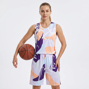 Conjunto de camiseta de baloncesto sublimada personalizada para hombre, camiseta sin mangas de secado rápido con estampado, pantalones cortos, ropa para adultos para todas las estaciones - Product Image 2