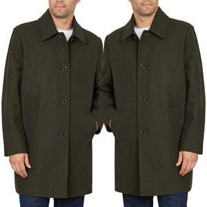 Manteau long pour homme de haute qualité, 100% coton, col en V, trench-coat décontracté, streetwear, vêtement d'extérieur, manteau d'hiver chaud, doublure en laine - Product Image 5