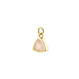 Pink Quartz Trillion Shape Gemstone Pendant - 925 Sterling <b>Silver</b> Gold Plated Bezel Pendant, Faceted Gemstone Tiny <b>Charm</b> - Product Image 1