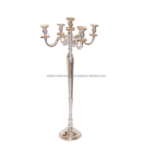 Luxury <b>Table</b> Top Nickel Plated 5 Arm Candelabra <b>for</b> Hotel/Restaurant/Party Decoration High Quality Aluminum Handmade Candelabra - Product Image 6