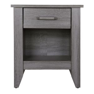 Modern Gray Nightstand with <b>Storage</b> Options <b>Bedside</b> Table - Product Image 3