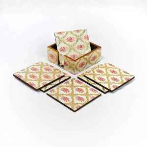 Personalized Wooden Enamel Coaster Set With Printed Names Logos And Artwork For Weddings Parties Corporate Events And <b>Gifts</b> - Product Image 1