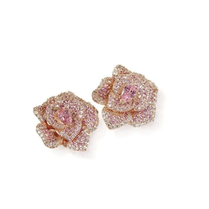 <b>Pink</b> Tea Letter <b>Earrings</b> Women's Elegant Silver Plated Alloy Fashion Jewelry Stylish Dangle Premium Gift - Product Image 1