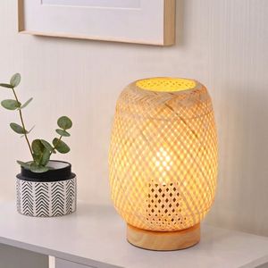 <b>Rustic</b> Bamboo Table Lamp Handmade Natural <b>Desk</b> Lighting for Resort Room and Home Decoration - Product Image 2