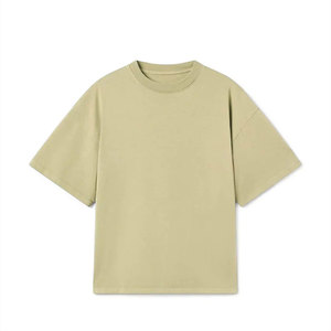 เสื้อยืดทรงบ็อกซี่ ผ้าฝ้าย 100% คุณภาพสูง สีพื้น ทรงปกติ ระบายอากาศได้ดี แห้งเร็ว รับสกรีนโลโก้ด้านหน้า - Product Image 1