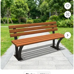 Three Seater Wooden Office <b>Sofa</b> <b>Bench</b> with Black Metal Frame for Reception Lobby Waiting Area Commercial Seating - Product Image 5