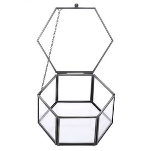กล่องเก็บของกระจกกรอบโลหะพร้อมฝาปิดใสสำหรับจัดเก็บเครื่องประดับ - Product Image 2