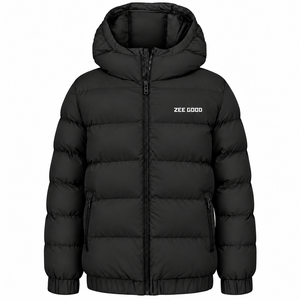 Chaqueta acolchada cortavientos para mujer, negra, con capucha, transpirable, con cremallera, de manga larga, para invierno, más vendida. - Product Image 1