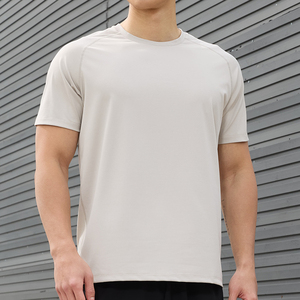 T-shirt décontracté en maille à manches courtes pour homme, col rond, couleur unie, tissu écologique, coupe classique, doux, vente en gros - Product Image 4