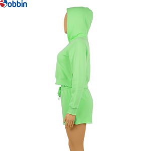 Conjunto Deportivo de Verano Personalizado para Mujer, Sudadera con Cierre y Pantalones Cortos, 100% Algodón - Product Image 6