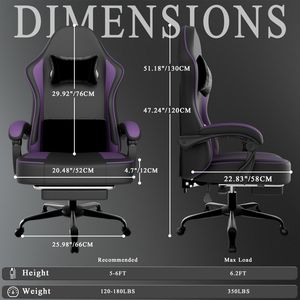 Sedia da Gaming Ergonomica con Cuscino a Molle Insacchettate e Poggiapiedi, in Pelle PU Traspirante per Casa o Sala Giochi, per Adulti - Product Image 2