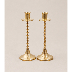 Handmade Antique <b>Brass</b> <b>Candlestick</b> <b>Holder</b> Set Elegant Gold Metal Taper Candle Stand for Home Decor and Hotel Tabletop Ornaments - Product Image 1