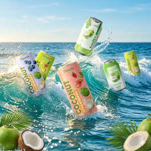 Agua de Coco 100% Pura Saludable OEM/ODM, Lata Esterilizada de 330ml, Venta al por Mayor, Alta Calidad, Original, Sin Azúcar, Sin Pulpa, Bebida Natural - Product Image 1