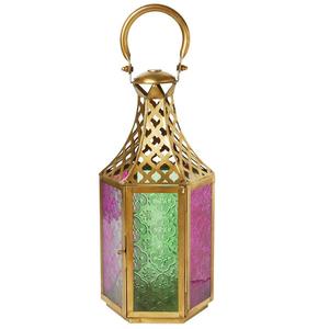 Farol Marroquí Dorado de Hierro, Hecho a Mano, Ecológico, con Diseño Grabado a Mano, para Decoración Festiva del Hogar y Jardín - Product Image 1