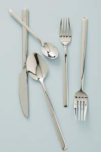 Nouvel ensemble de couverts en acier inoxydable miroir fin et léger, design gravé - Product Image 5