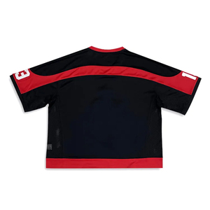 Breathable Eco-Friendly Vintage Sports Boxy <b>Mesh</b> T-Shirt <b>Short</b> Sleeve Regular Fit Soccer Jersey Men's V-neck Solid High Quality - Product Image 2