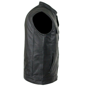 Nuevo Chaleco de Motocicleta de Cuero Negro para Hombre TOPEAK SPORTS, Diseño Personalizado Impreso, Transpirable, con Cremallera, Sin Mangas - Product Image 3