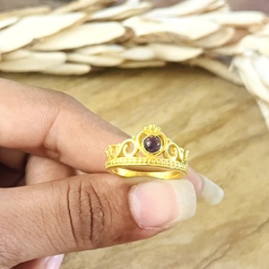 High Demand Boho <b>Crown</b> <b>Ring</b> Boho Brass Amethyst Jewelry for Women 18k Gold Plated Vintage Tiara <b>Ring</b> for Wholesale/OEM/ODM - Product Image 2