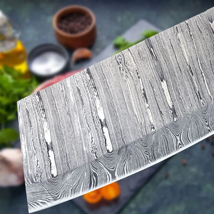 Cuchillo de carnicero LEGACY BLADES de acero damasco de alta calidad, forjado con mango de resina de espiga completa, cuchillo profesional de cocina para cortar carne y verduras - Product Image 5