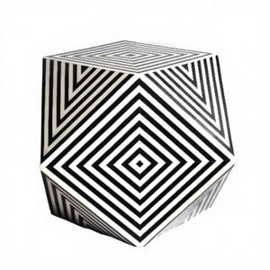 Taburete Lateral de Diseño Moderno con Incrustaciones de Resina MDF de Primera Calidad, Muebles Ecológicos Impermeables para la Sala de Estar y Decoración del Hogar - Product Image 1