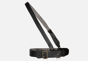 Genuine Leather Sam Browne Black Belt with Crossover Shoulder Strap – Classic Uniform Style - Product Image 6