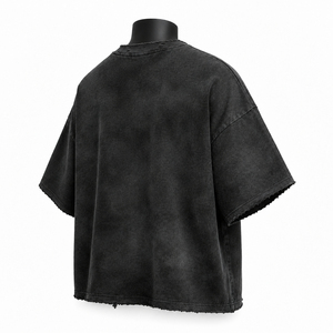 Camiseta de algodón pesado para hombre, estilo vintage, lavado ácido, desgastada, oversize, streetwear, venta al por mayor, OEM - Product Image 5