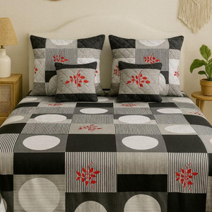 Decoración Premium para el Hogar que Embellecerá tu Ropa de Cama Diaria |   Juego de Ropa de Cama de 5 Piezas, Tamaño Grande |   Fundas de Almohada Acolchadas con Cierre |   Cojines - Product Image 1