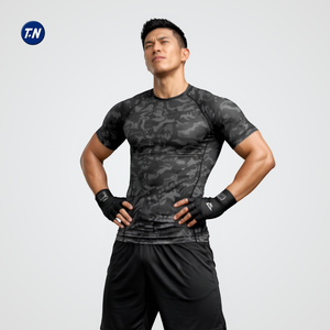 เสื้อรัดกล้ามเนื้อสำหรับผู้ใหญ่แบบยูนิเซ็กซ์ MMA ป้องกันแบคทีเรีย ป้องกันรังสียูวี ผ้าโพลีเอสเตอร์/สแปนเด็กซ์ 220 กรัม พิมพ์ลายด้วยความร้อน - Product Image 1