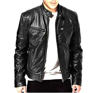 Nouvelle arrivée, veste en cuir pour homme de qualité supérieure, respirante, personnalisée, veste de motard en cuir d'agneau véritable, veste noire pour motard - Product Image 2