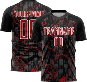 ชุดเสื้อฟุตบอลสีดำแดงแบบสั่งทำพิเศษ ระบายเหงื่อได้ดี ผลิตจากโพลีเอสเตอร์ ทรงปกติ สำหรับทุกเพศ ทุกวัย ชุดทีมคุณภาพสูง - Product Image 5