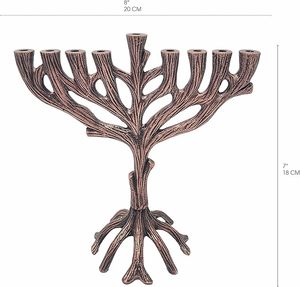 Menorah de Hanukkah, Estilo Árbol, de Aluminio, Hecha a Mano, Ecológica, Portavelas para Actividades Religiosas y Cumpleaños - Product Image 6