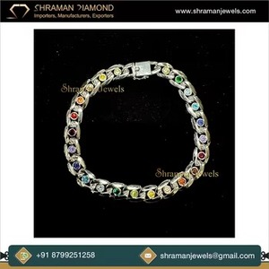 Bijoux de luxe sur mesure, vintage, en argent 925, chaîne à maillons multiples CZ, 8 pouces, charme géométrique pour homme, plaqué rhodium, pour fiançailles et mariage - Product Image 4