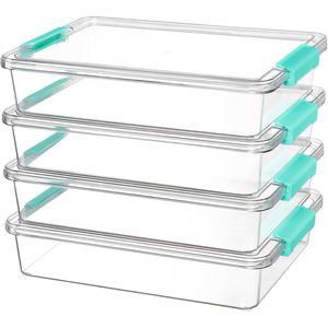 Contenedores de Almacenamiento de Plástico Transparente de 6 Qt con Tapas, Apilables, Organizadores Sensoriales y para Manualidades, para Cocina - Product Image 1