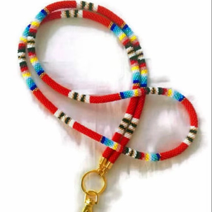 Cordón para tarjeta de identificación hecho a mano con cuentas estilo bohemio para mujer, elegante soporte para credencial, collar a precio económico. - Product Image 1