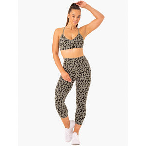Ensemble de sport 2 pièces pour femme, modèle OEM, couleur kaki unie, comprenant un legging hybride 7/8 et un soutien-gorge, dernière collection, respirant, pour yoga et fitness, réversible - Product Image 1