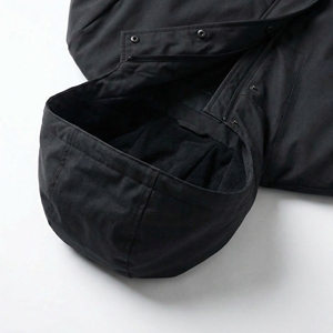 <b>Black</b> Hooded Long Coat | Waterproof Zip Up Utility Trench Jacket | Oversized Streetwear Rain Coat | Custom OEM Manufacturer - Product Image 5