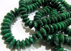 Perles de coupe ronde en émeraude verte naturelle, 8-12 mm, brin de 4 pouces de long, pour la fabrication de bijoux, provenant du Rajasthan - Product Image 5