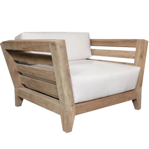 Le fauteuil de jardin <span class=keywords><strong>Adley</strong></span> de Design Warehouse, doté d'un cadre de style rustique et de lattes en teck recyclé robustes. - Product Image 2
