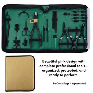 Kit d'outils professionnels en acier inoxydable pour extensions capillaires – Pince à sertir les perles à 2 trous, outil d'ouverture et de fermeture des boucles de cheveux, extensions de queue de cheval - Product Image 5