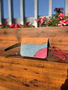 Riñonera de cuero de ante reciclado Real hecha a mano occidental con cinturón ajustable riñonera con estilo Vintage única riñonera a la cadera - Product Image 3