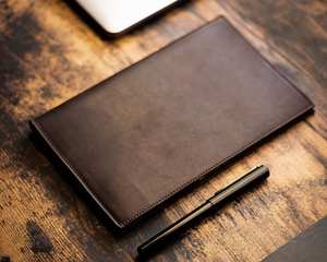 Couverture de carnet en cuir véritable de luxe rechargeable avec protection, porte-accessoires de bureau et scolaire, modèle NBC-0027 - Product Image 3