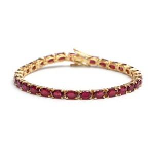 Natural <b>Ruby</b> Stone <b>Bracelet</b> 925 Sterling Silver Red Gemstone Tennis <b>Bracelet</b> Fine Jewelry for Women - Product Image 1