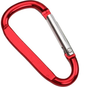 Mountaineering buckle small mini Laser logo d-shaped aluminum alloy flattened hanging buckle color keychain jewelry - Product Image 1